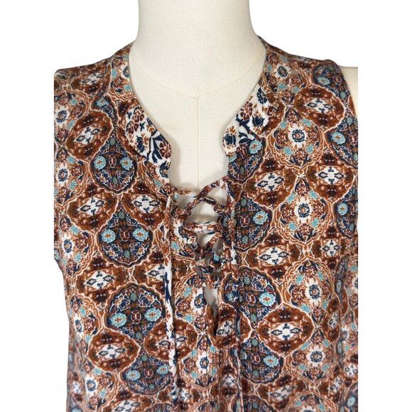 Elodie V-Neck Sleeveless Floral Lightweight Flowy Pullover Top Women's Sz XS - Picture 6 of 9